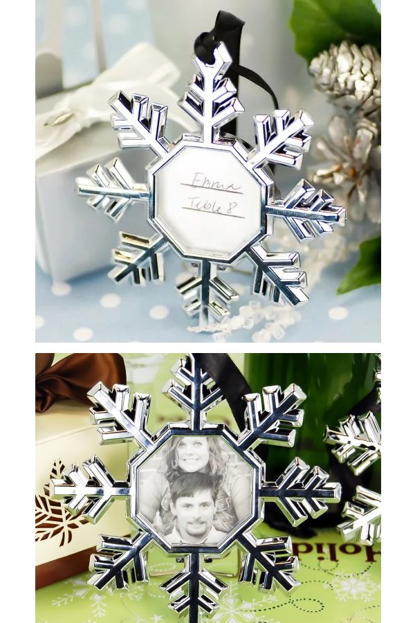 Snowflake Place Card Ornament Frames Wedding Favours